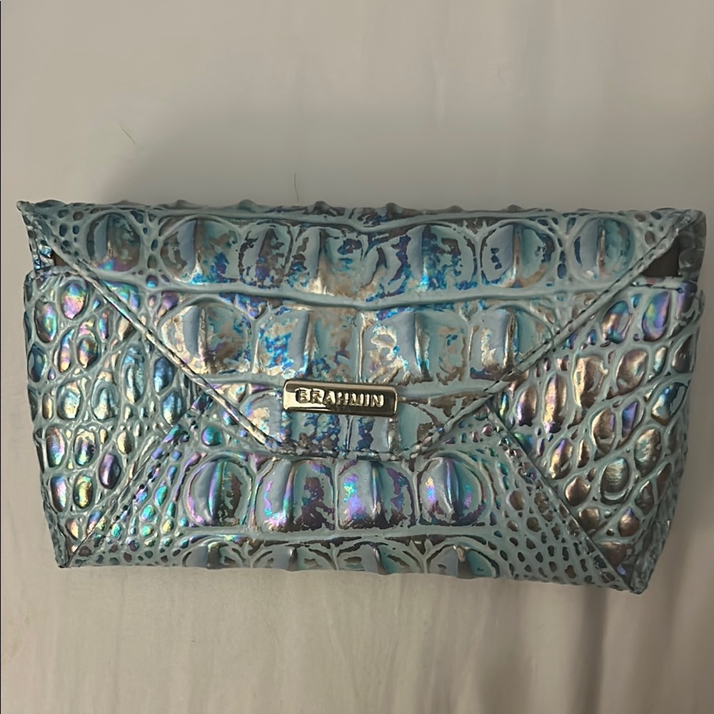 Brahmin Blue Metallic Crocodile sunglasses case
